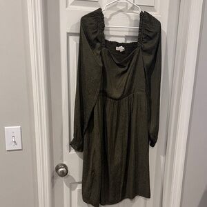 LOFT Olive Long Sleeve Dress